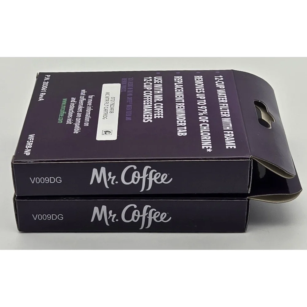 Mr Coffee 12 Cup Water‎ Filter With Frame Charcoal Replacement Lot of 2 New